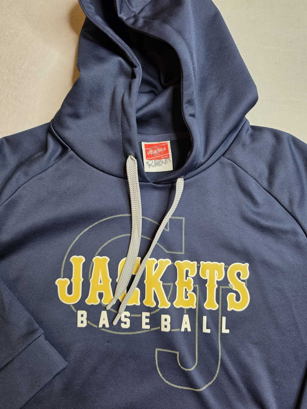 Rawlings Navy Georgia‎ Tech "Jackets Baseball" Pullover Hoodie Large